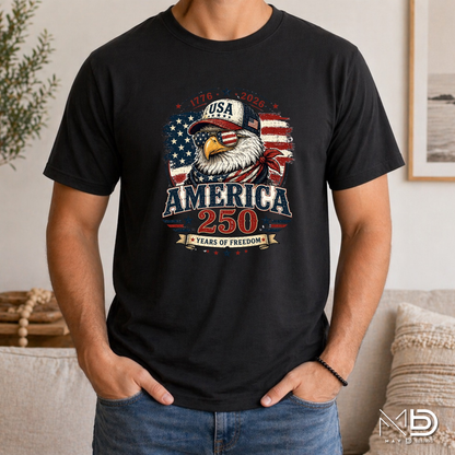 America 250 Shirt | Patriotic Eagle 1776-2026 USA Graphic Tee
