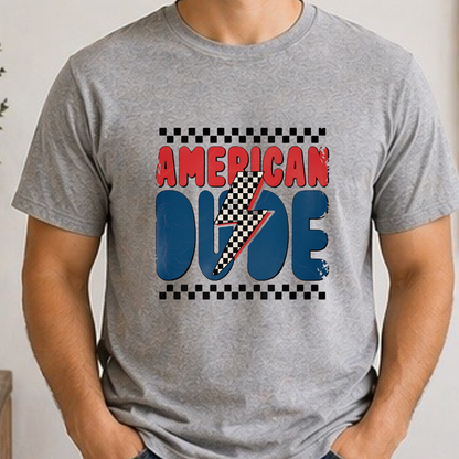American Dude Patriotic Shirt | Retro Fourth of July Graphic Tee