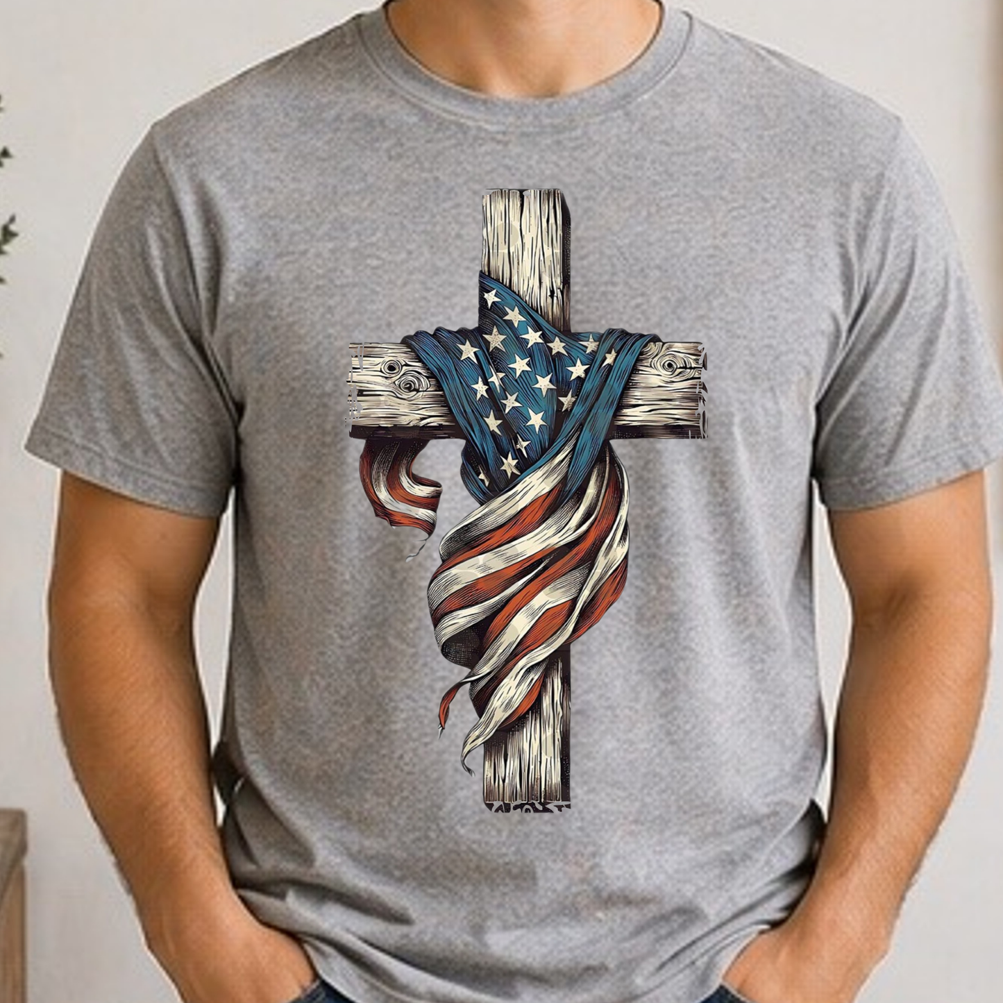 Patriotic Cross Shirt | Faith & Freedom USA Graphic Tee