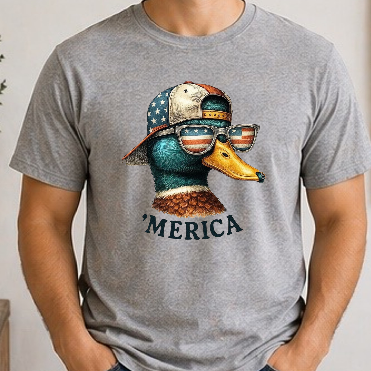 ’Merica Duck Patriotic Shirt | Funny Fourth of July Mallard Tee