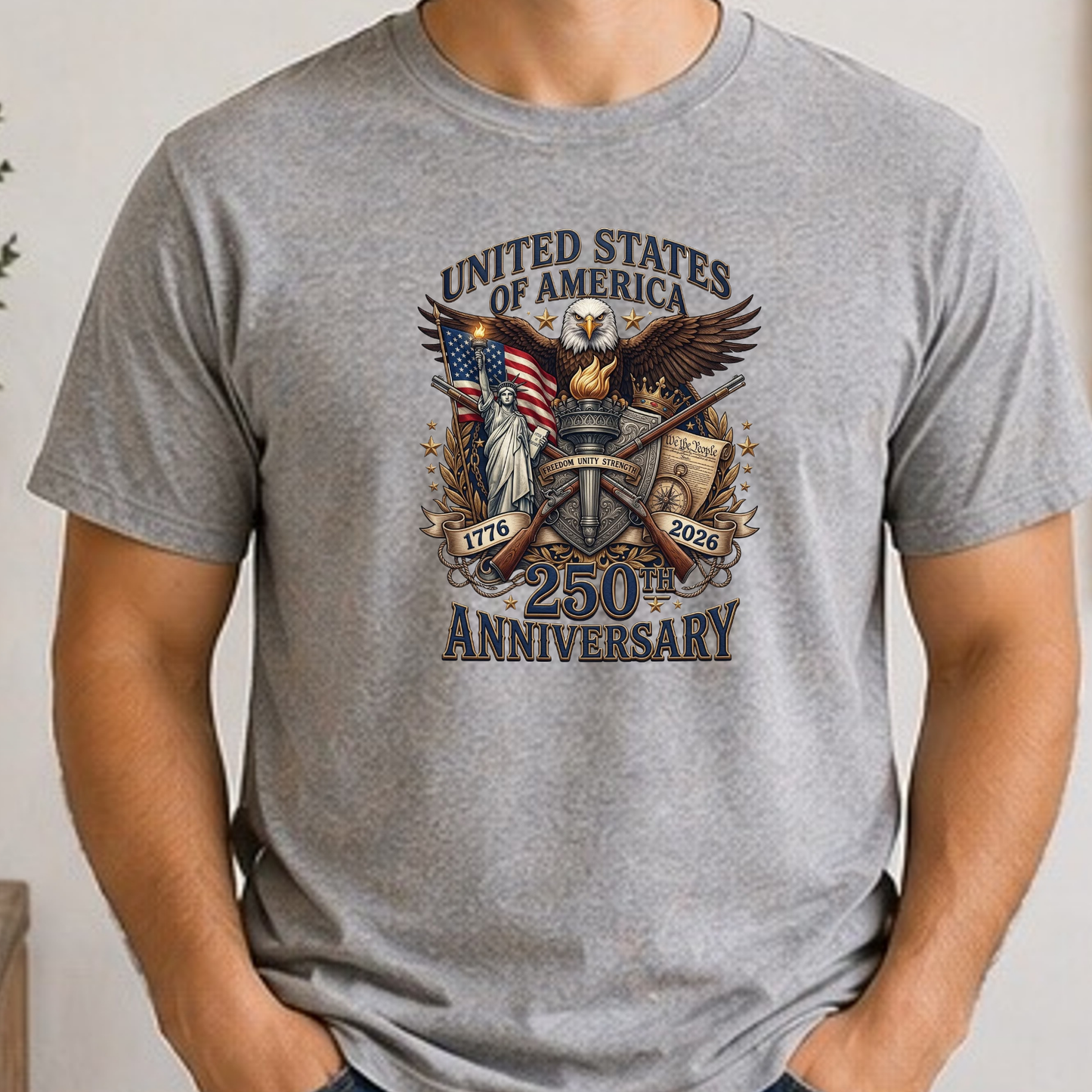 USA 250th Anniversary Shirt | 1776-2026 Patriotic Eagle Graphic Tee
