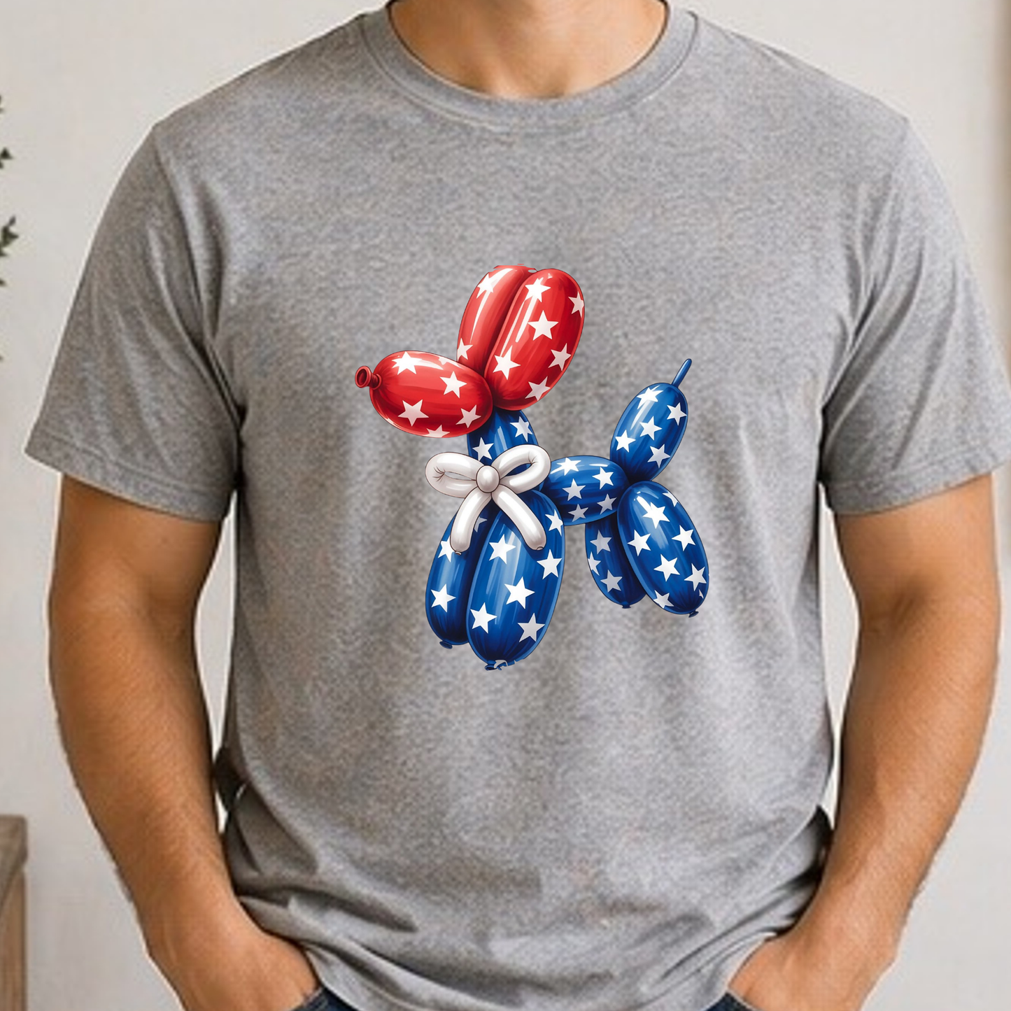 Patriotic Balloon Dog Shirt | Red White & Blue Fourth of July Tee