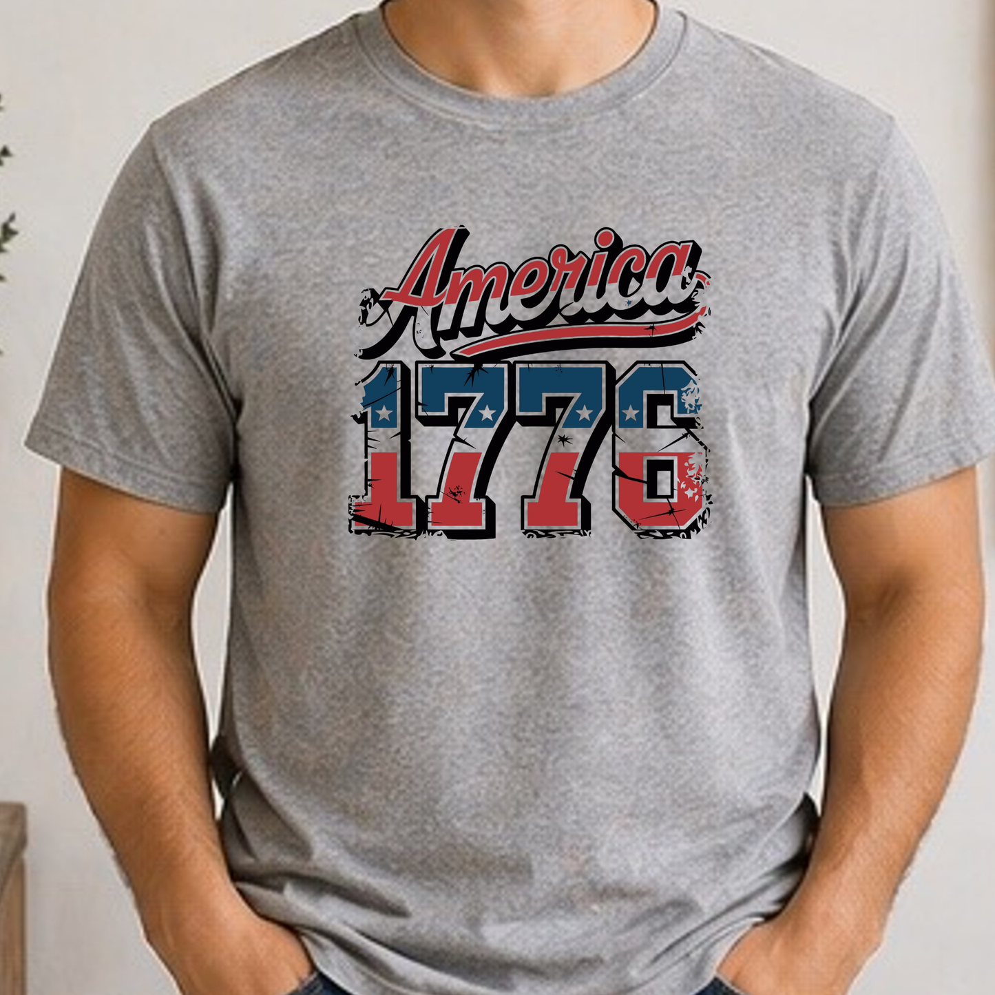 America 1776 Shirt | Vintage Patriotic Fourth of July Graphic Tee