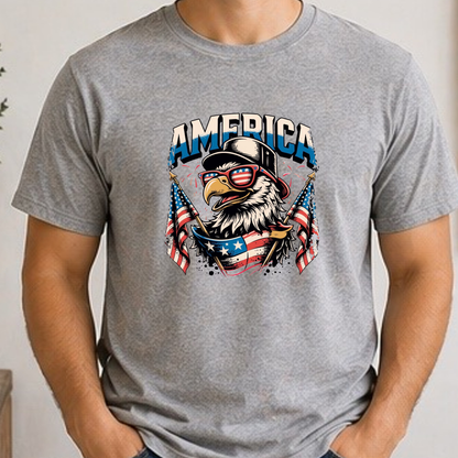 America Eagle Shirt | Patriotic Bald Eagle Fourth of July Graphic Tee