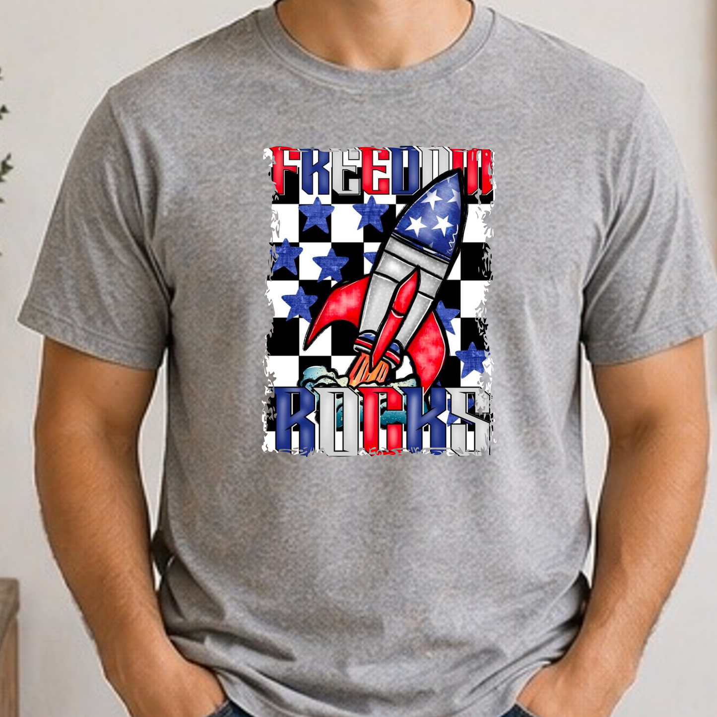 Freedom Rocks Rocket Launch Patriotic Tee