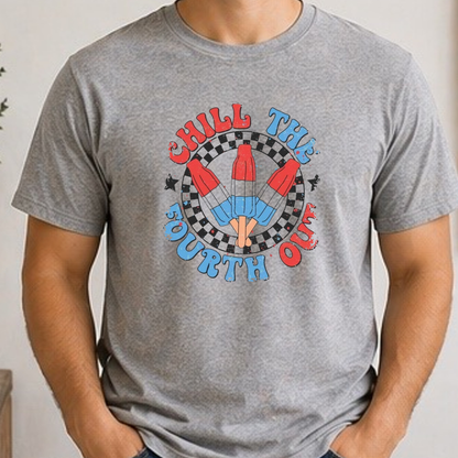 Chill The Fourth Out Shirt | Patriotic Popsicle Fourth of July Graphic Tee