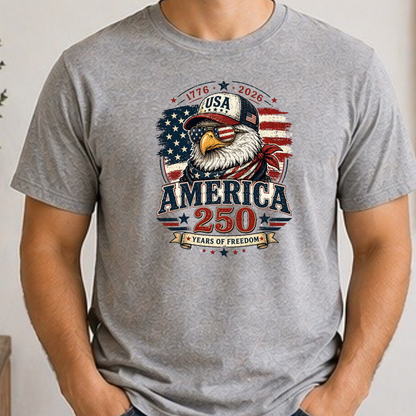 America 250 Shirt | Patriotic Eagle 1776-2026 USA Graphic Tee