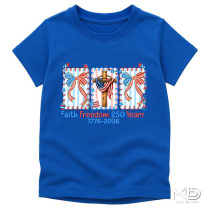 Faith Freedom 250 Years Shirt | Patriotic Christian 1776-2026 Tee | America 250th Anniversary Shirt