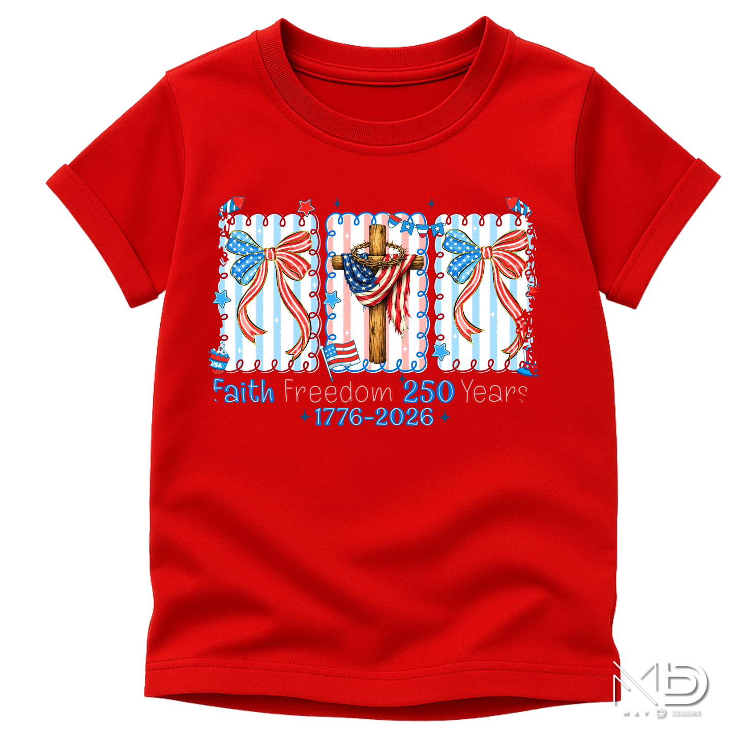 Faith Freedom 250 Years Shirt | Patriotic Christian 1776-2026 Tee | America 250th Anniversary Shirt