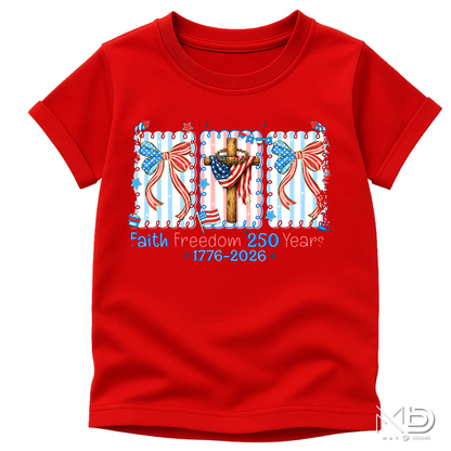Faith Freedom 250 Years Shirt | Patriotic Christian 1776-2026 Tee | America 250th Anniversary Shirt