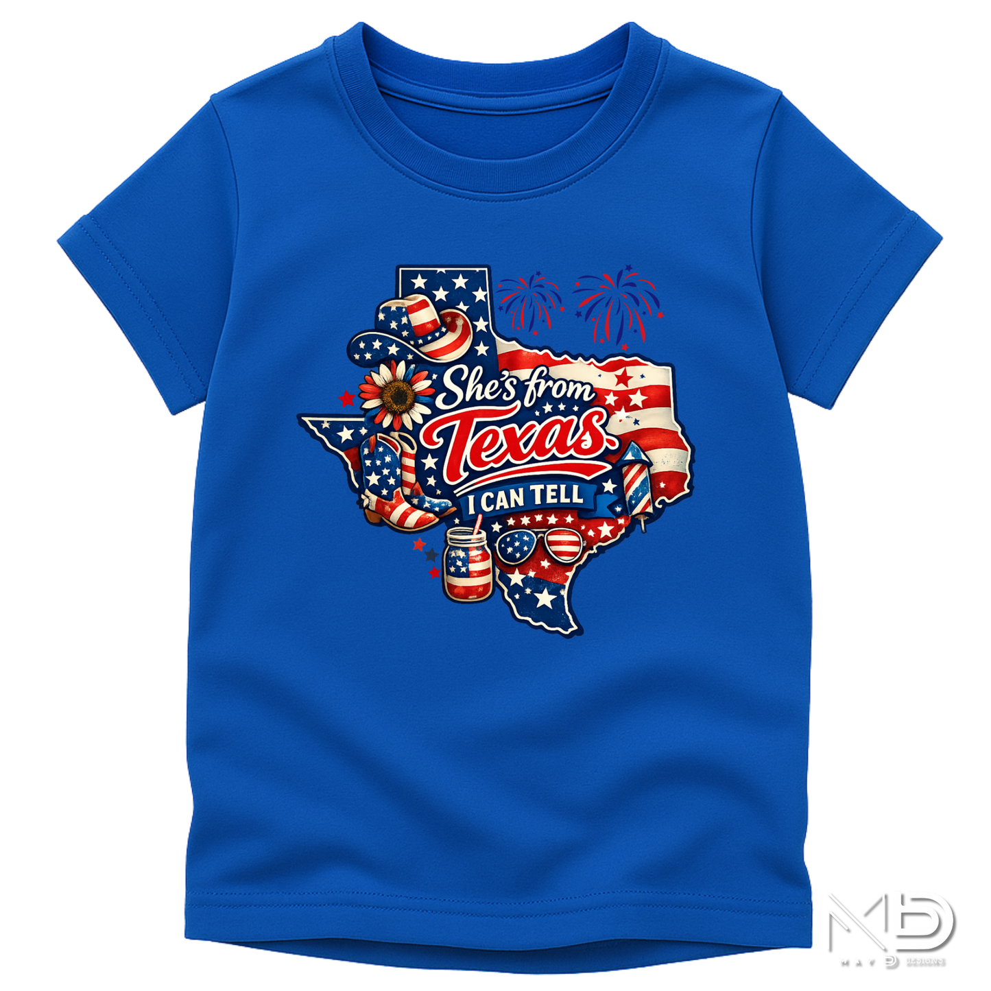 She’s From Texas I Can Tell Shirt | Patriotic Texas Girl Tee | Red White Blue Texas Fourth of July Shirt