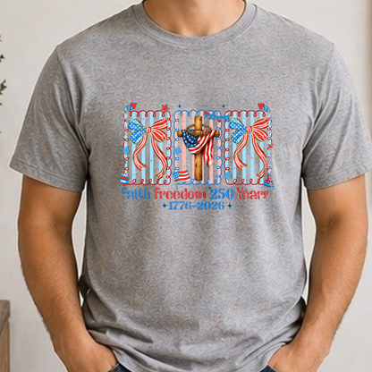 Faith Freedom 250 Years Shirt | Patriotic Christian 1776-2026 Tee | America 250th Anniversary Shirt