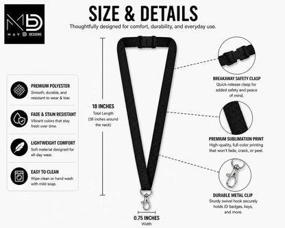 Pink Checkerboard Lanyard – Breakaway ID Badge Holder | Durable Strap for Work, Keys & Everyday Use