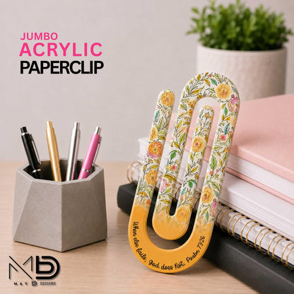 Jumbo Paperclip | Floral Bible Verse | Christian Designs