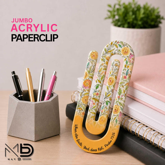 Jumbo Paperclip | Floral Bible Verse | Christian Designs