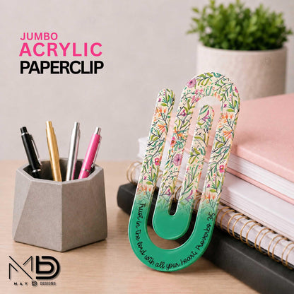 Jumbo Paperclip | Floral Bible Verse | Christian Designs