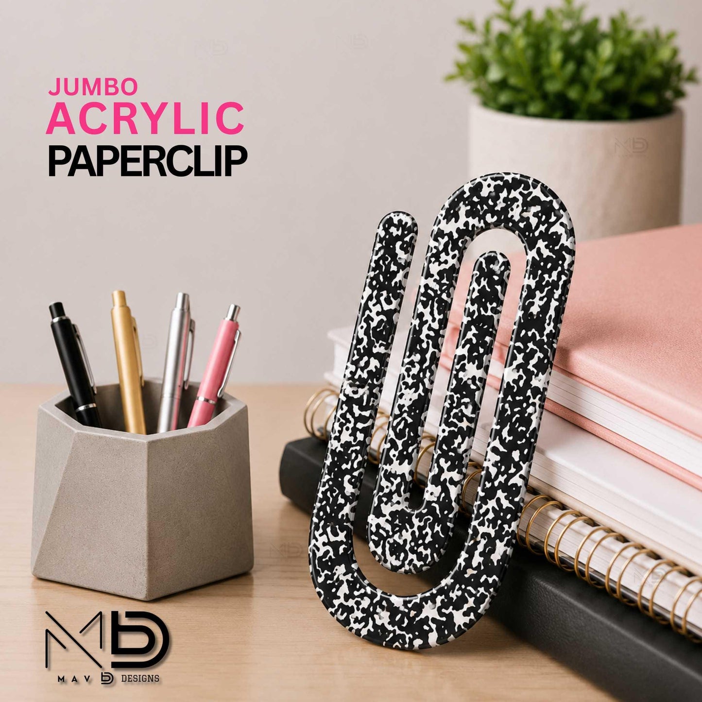 Personalized Jumbo Paperclip | Composition Notebook | {Various Color Options}