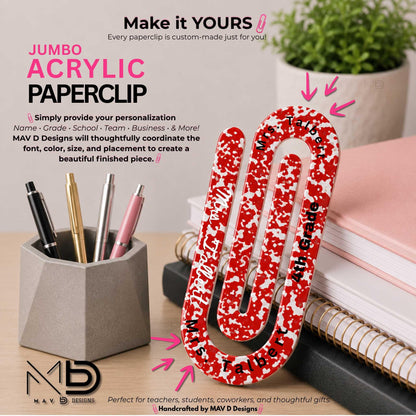 Personalized Jumbo Paperclip | Composition Notebook | {Various Color Options}