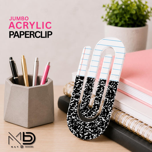 Personalized Jumbo Paperclip | Composition Book Paper