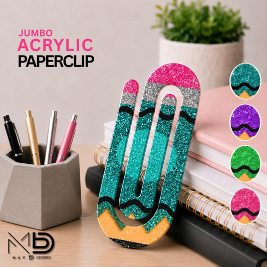 Personalized Jumbo Paperclip | Sparkly Crayons | Crayons | Crayon Pencil