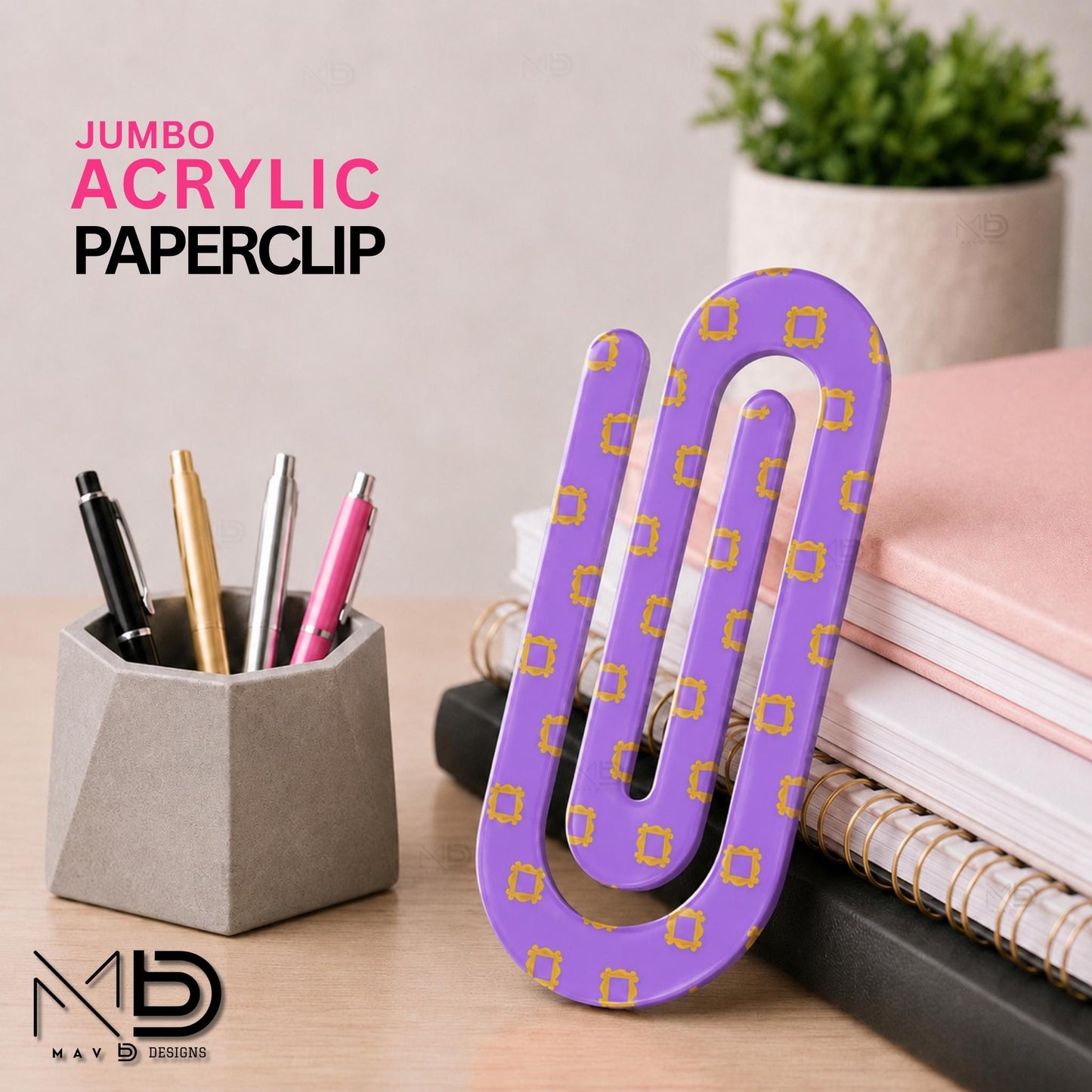 Personalized Jumbo Paperclip | Friends | Purple Door Yellow Frame | I’ll Be There For You
