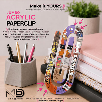 Personalized Jumbo Paperclip | Friends | Purple Door Yellow Frame | I’ll Be There For You
