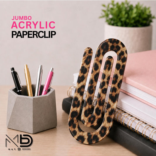 Personalized Jumbo Paperclip | Cutie Cheetah • Leopard Print