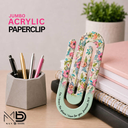 Jumbo Paperclip | Floral Bible Verse | Christian Designs