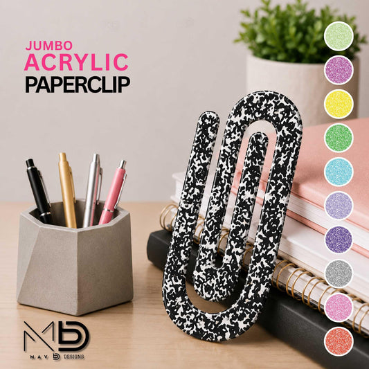 Personalized Jumbo Paperclip - Composition Notebook