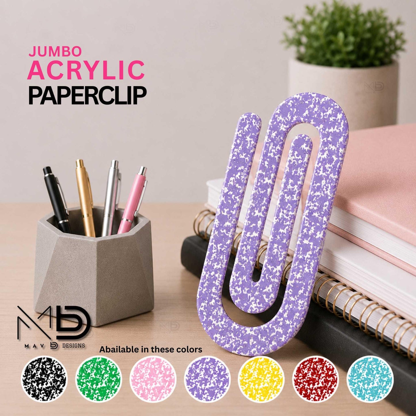 Personalized Jumbo Paperclip | Composition Notebook | {Various Color Options}