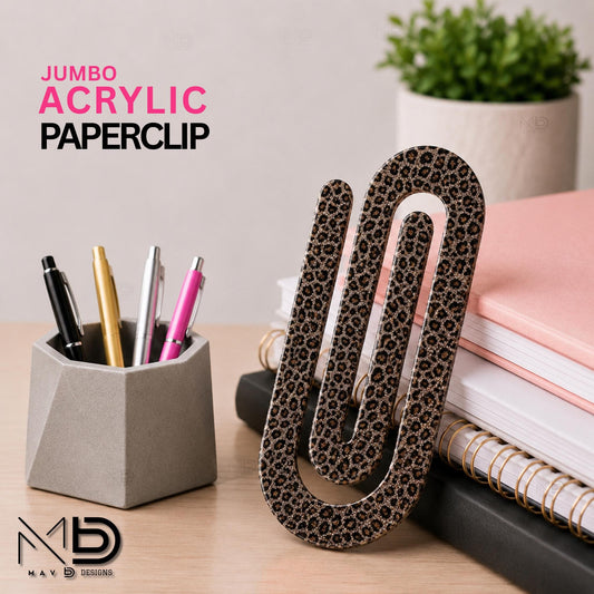 Personalized Jumbo Paperclip | Mini Cheetah Print