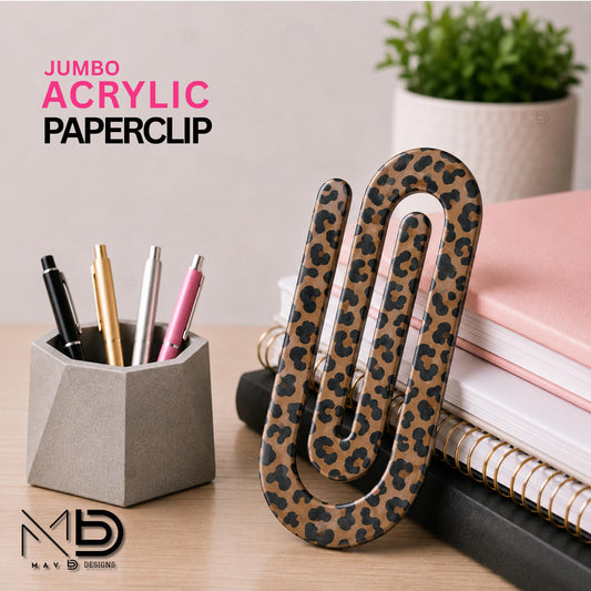 Personalized Jumbo Paperclip | Cheetah • Leopard Print