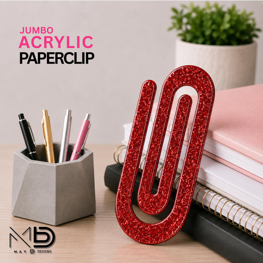 Personalized Jumbo Paperclip | Red Sparkle
