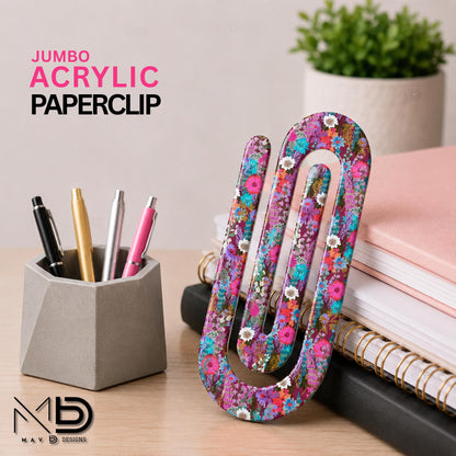 Personalized Jumbo Paperclip | Colorful Daisies  | Floral Prints