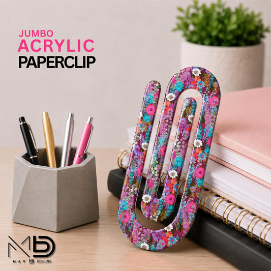 Personalized Jumbo Paperclip | Colorful Daisies  | Floral Prints