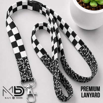 Personalized Lanyard | Checkered Composition Notebook