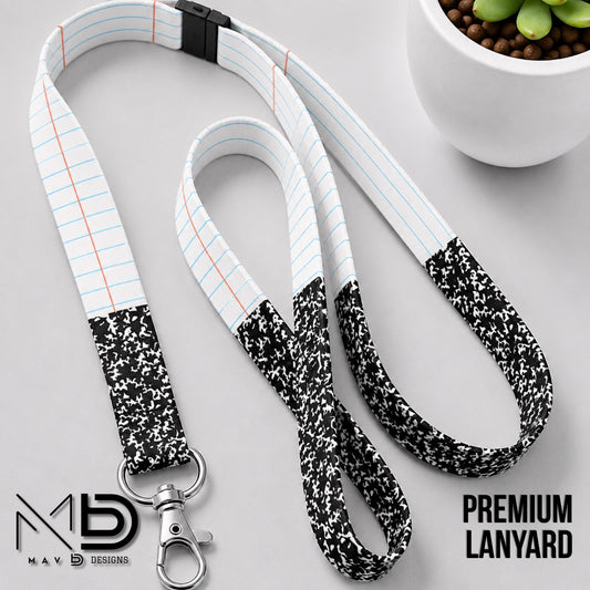 Personalized Lanyard | Composition Notebook Paper