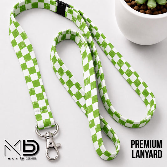 Personalized Lanyard | Green Checkered