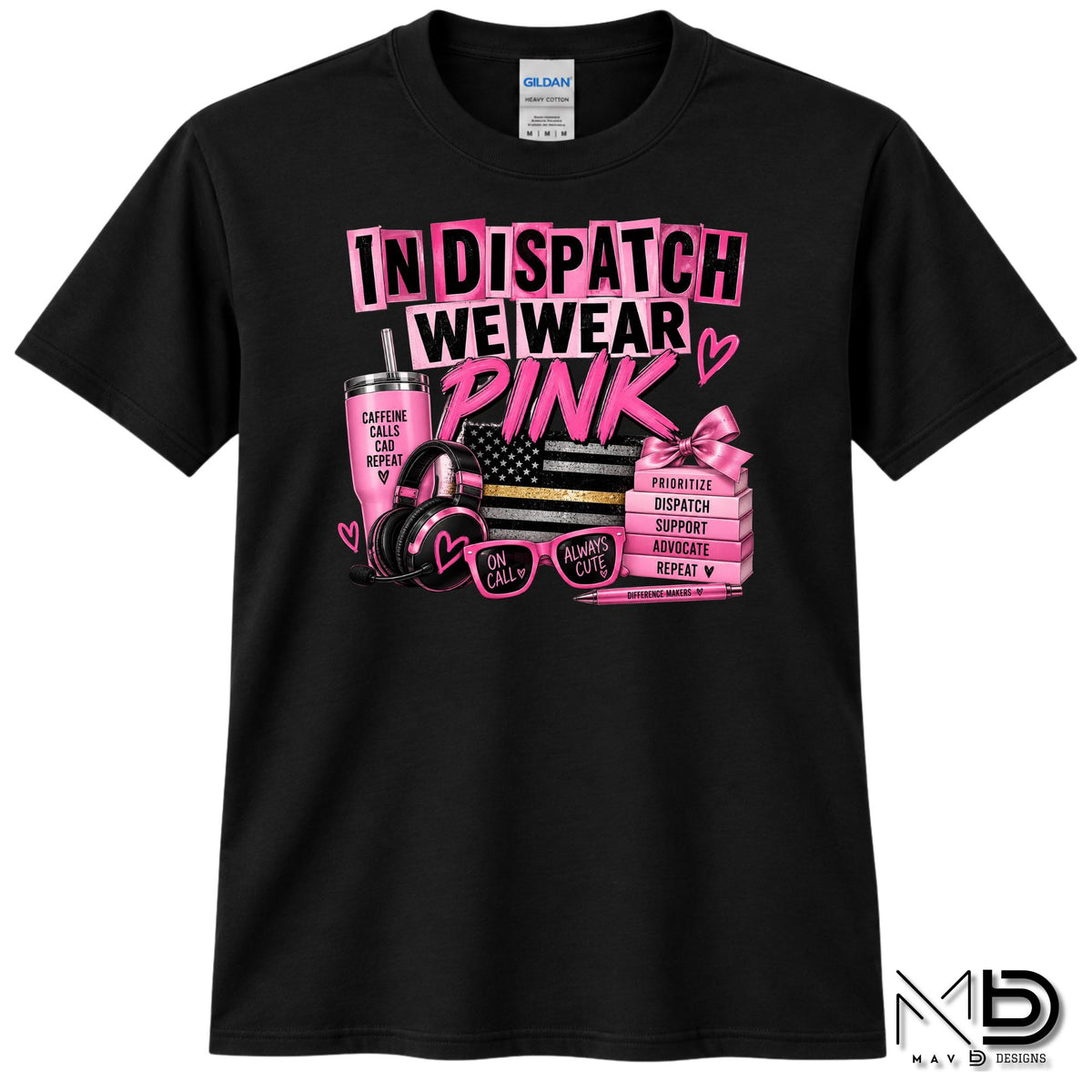 In Dispatch We Wear Pink 2 | 911 Dispatcher Breast Cancer Awareness Shirt | Telecommunicator Shirt | Breast Cancer Shirt