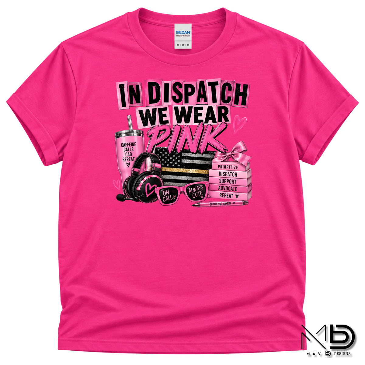 In Dispatch We Wear Pink 2 | 911 Dispatcher Breast Cancer Awareness Shirt | Telecommunicator Shirt | Breast Cancer Shirt