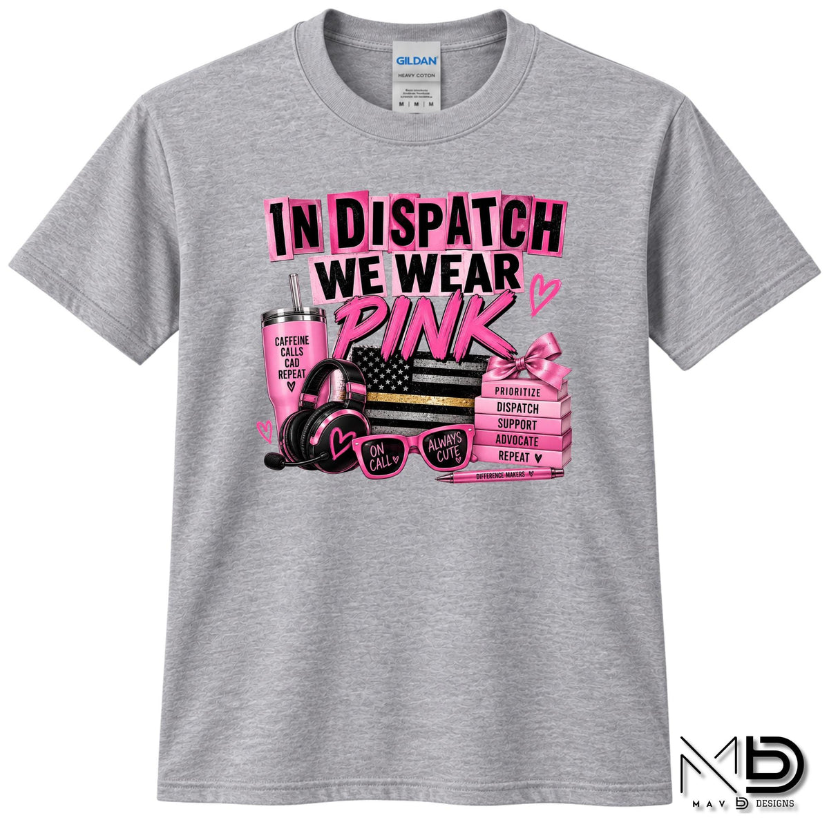 In Dispatch We Wear Pink 2 | 911 Dispatcher Breast Cancer Awareness Shirt | Telecommunicator Shirt | Breast Cancer Shirt