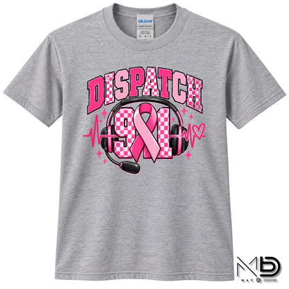 911 Dispatch Pink Ribbon | 911 Dispatcher Breast Cancer Awareness Shirt | Telecommunicator Shirt | Breast Cancer Shirt