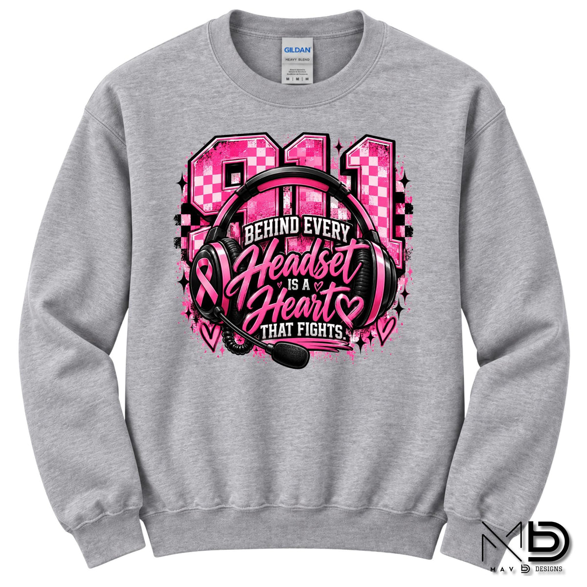 911 Dispatch Heart Behind The Headset | 911 Dispatcher Breast Cancer Awareness Shirt | Telecommunicator Shirt | Breast Cancer Shirt