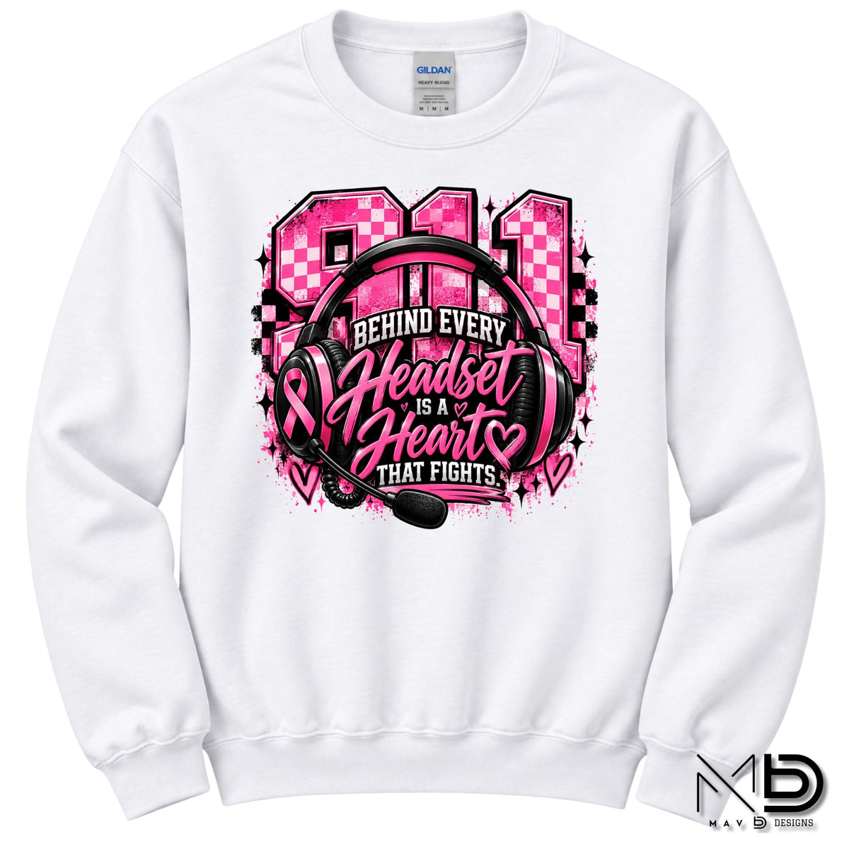 911 Dispatch Heart Behind The Headset | 911 Dispatcher Breast Cancer Awareness Shirt | Telecommunicator Shirt | Breast Cancer Shirt