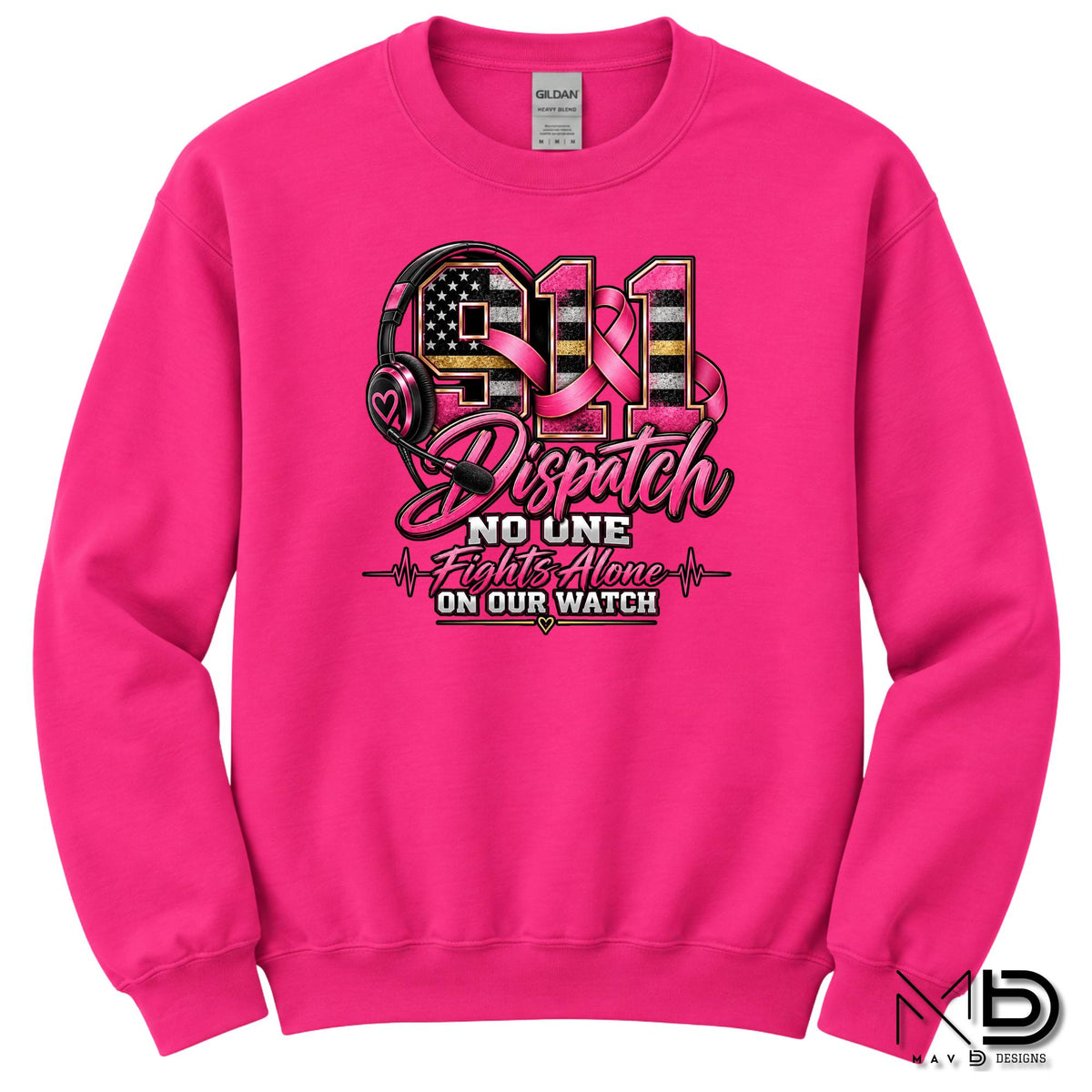 No One Fights Alone On Our Watch | 911 Dispatcher Breast Cancer Awareness Shirt | Telecommunicator Shirt | Breast Cancer Shirt