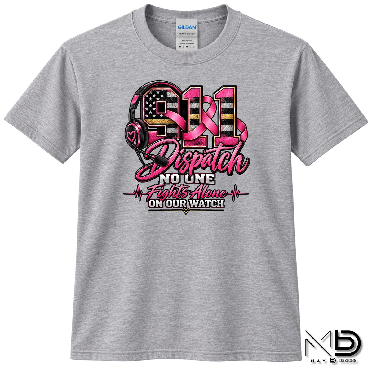 No One Fights Alone On Our Watch | 911 Dispatcher Breast Cancer Awareness Shirt | Telecommunicator Shirt | Breast Cancer Shirt