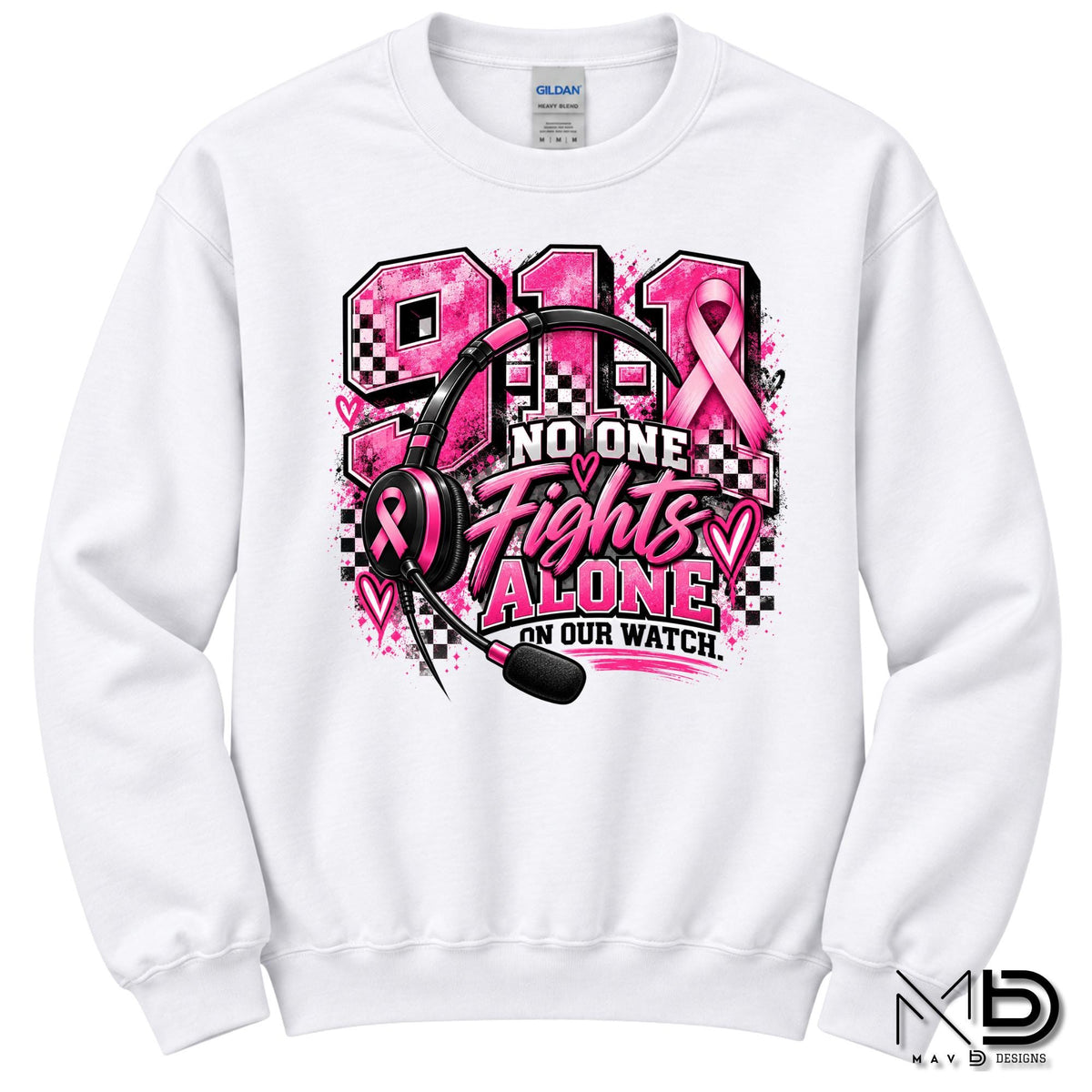 No One Fights Alone On Our Watch 2 | 911 Dispatcher Breast Cancer Awareness Shirt | Telecommunicator Shirt | Breast Cancer Shirt