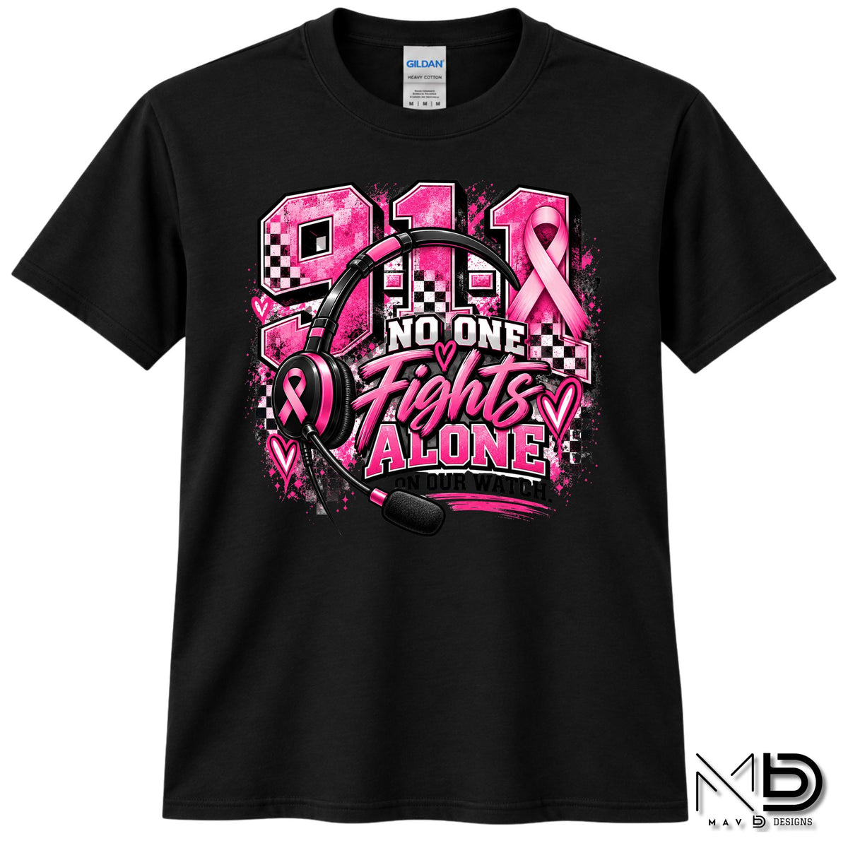 No One Fights Alone On Our Watch 2 | 911 Dispatcher Breast Cancer Awareness Shirt | Telecommunicator Shirt | Breast Cancer Shirt