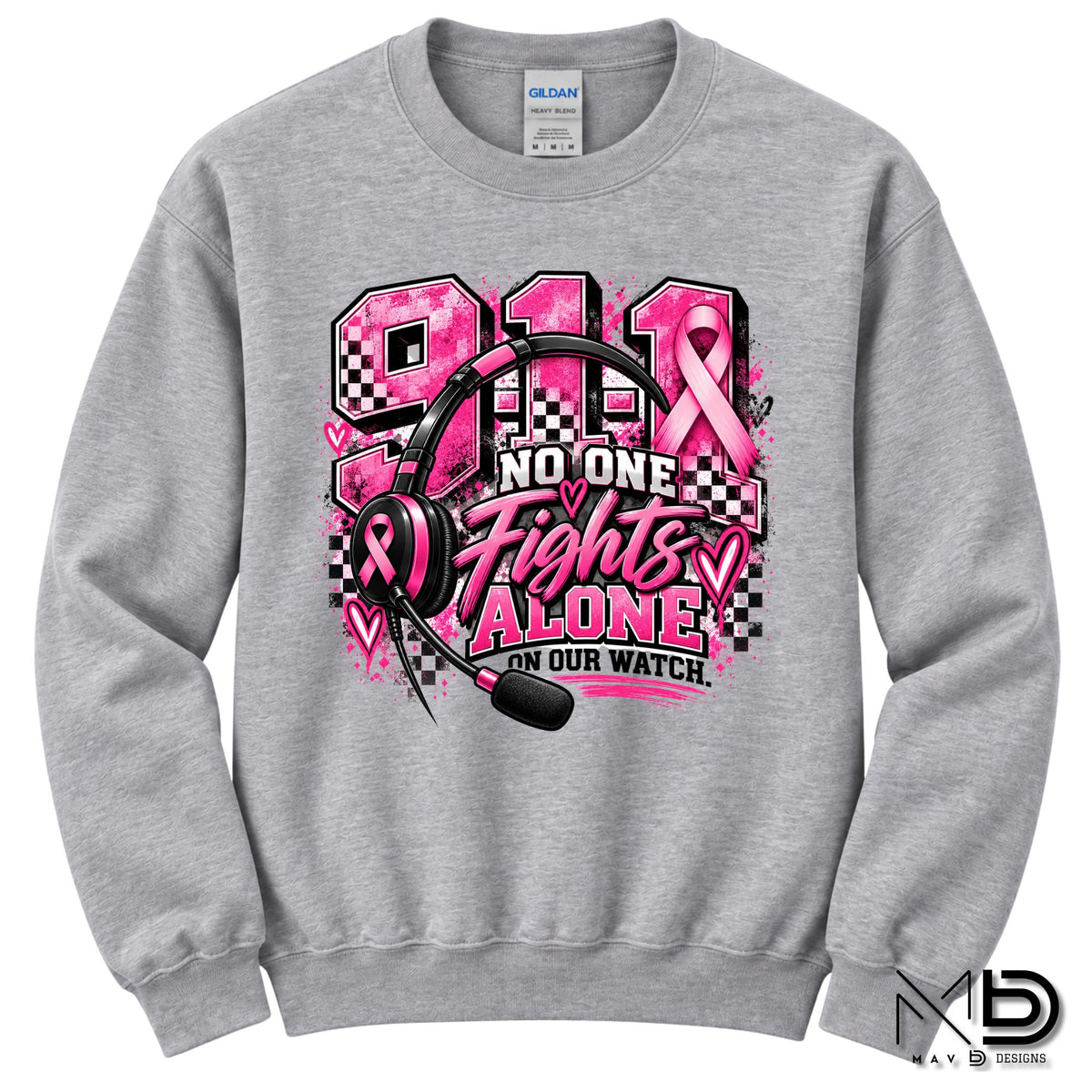 No One Fights Alone On Our Watch 2 | 911 Dispatcher Breast Cancer Awareness Shirt | Telecommunicator Shirt | Breast Cancer Shirt