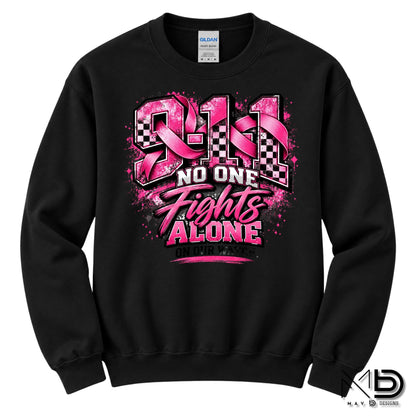 No One Fights Alone On Our Watch 3 | 911 Dispatcher Breast Cancer Awareness Shirt | Telecommunicator Shirt | Breast Cancer Shirt